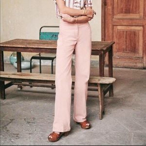 Sezane Pink Cotton Martin Trousers FR36